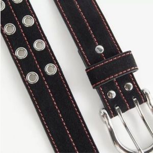 Urban Outfitters Stitched Black Grommet Belt